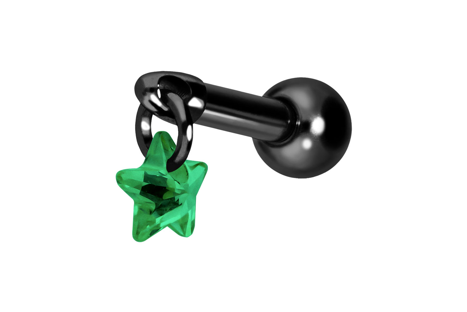 Titan Ohrpiercing mit Innengewinde KRISTALLSTERN